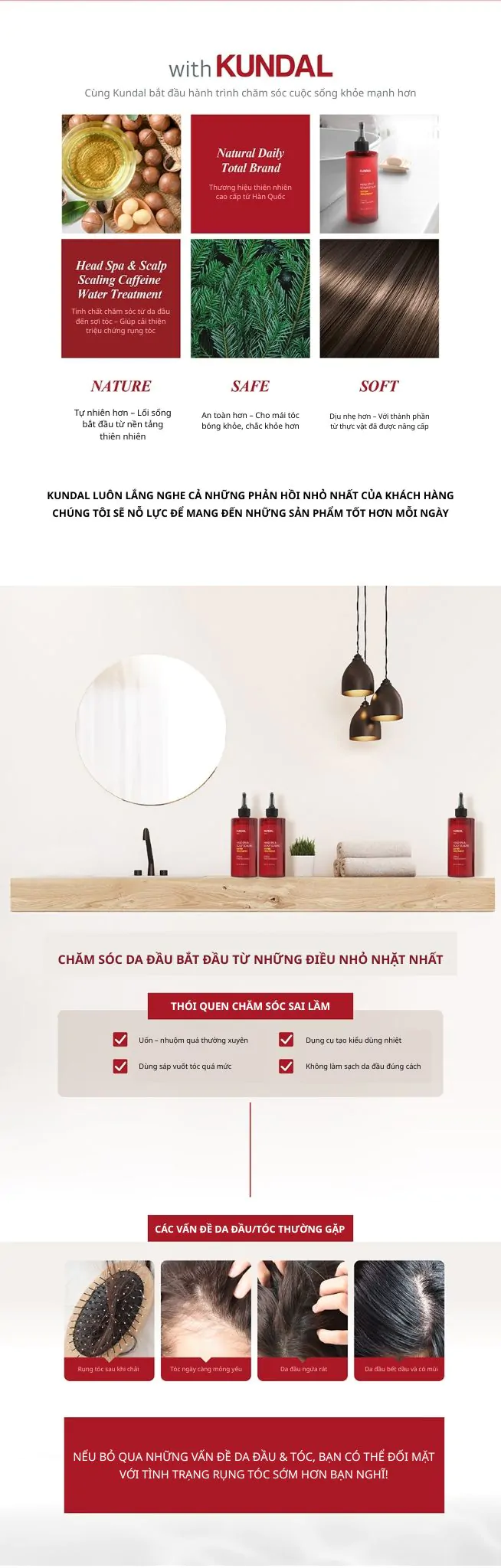 Nước Phục Hồi Da Đầu Và Ngăn Ngừa Rụng Tóc Kundal Caffeine 300ml