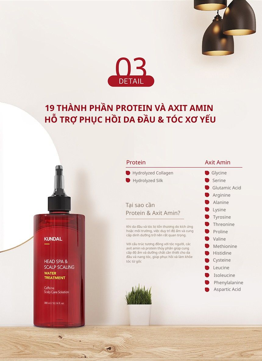 Nước Phục Hồi Da Đầu Và Ngăn Ngừa Rụng Tóc Kundal Caffeine 300ml