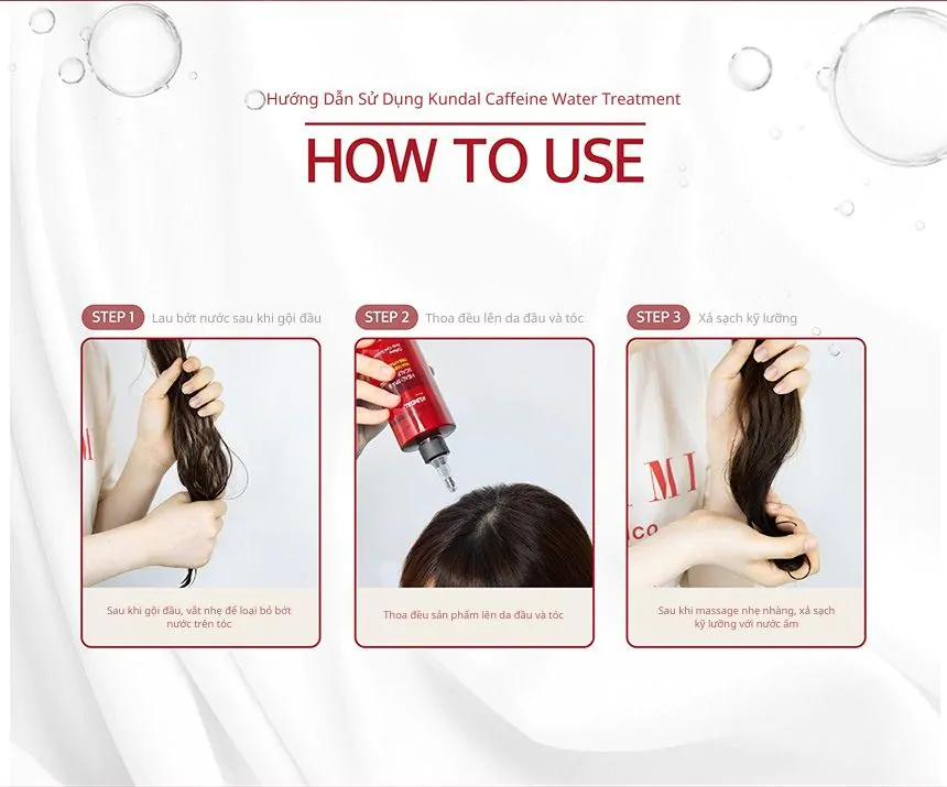 Nước Phục Hồi Da Đầu Và Ngăn Ngừa Rụng Tóc Kundal Caffeine 300ml