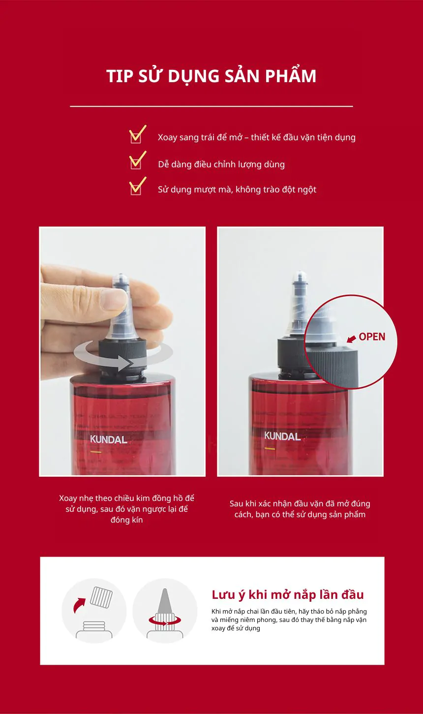 Nước Phục Hồi Da Đầu Và Ngăn Ngừa Rụng Tóc Kundal Caffeine 300ml