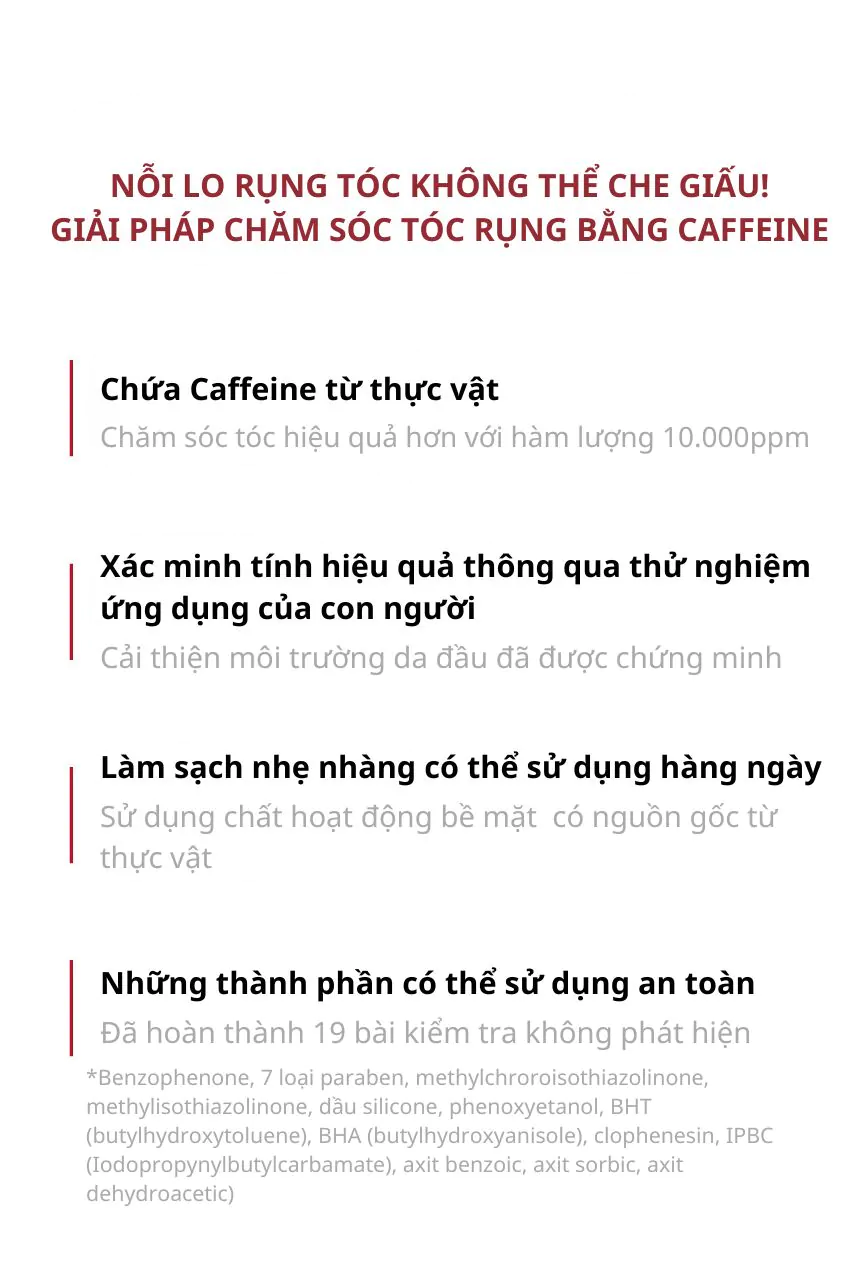 Dầu Gội Ngăn Ngừa Rụng Tóc KUNDAL Caffeine 500ml
