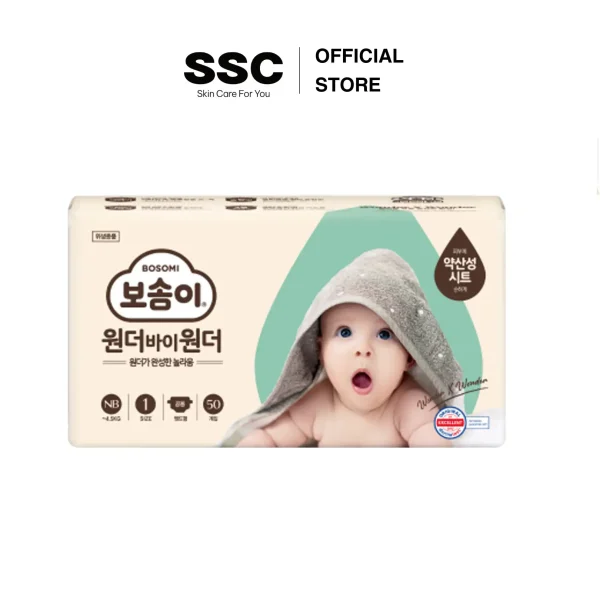 Tã/Bỉm dán Hàn Quốc BOSOMI Wonder X Wonder Step 1 sơ sinh (SS~4.5kg, 50miếng/1 bịch)