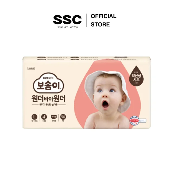 Tã/Bỉm quần Hàn Quốc BOSOMI Wonder X Wonder Step 4 cho bé trai/gái(L 10~14kg, 50miếng/1bịch) - Ảnh 2