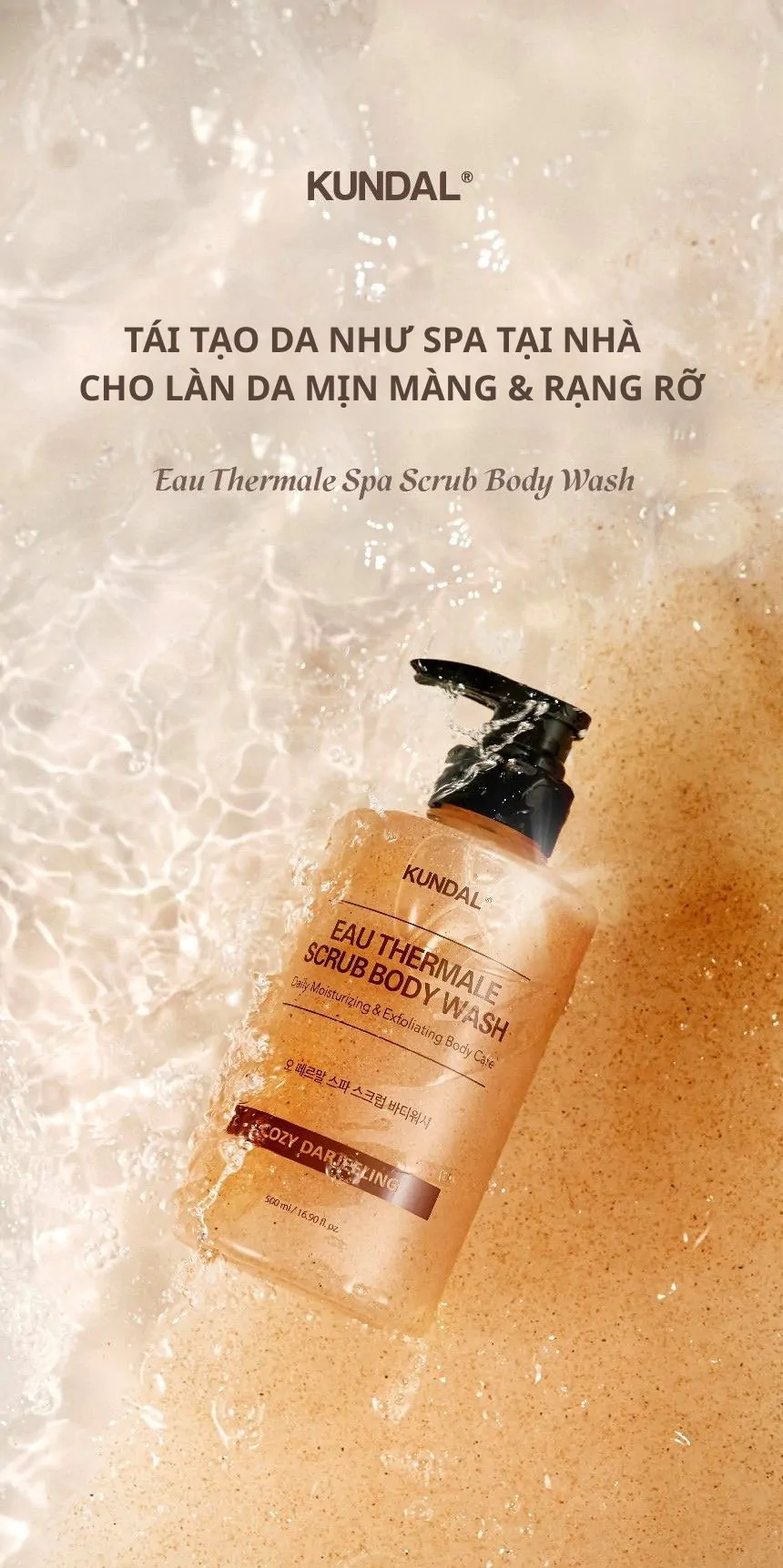 Sữa Tắm Tẩy Tế Bào Chết Cơ Thể Kundal Eau Thermale 500ml