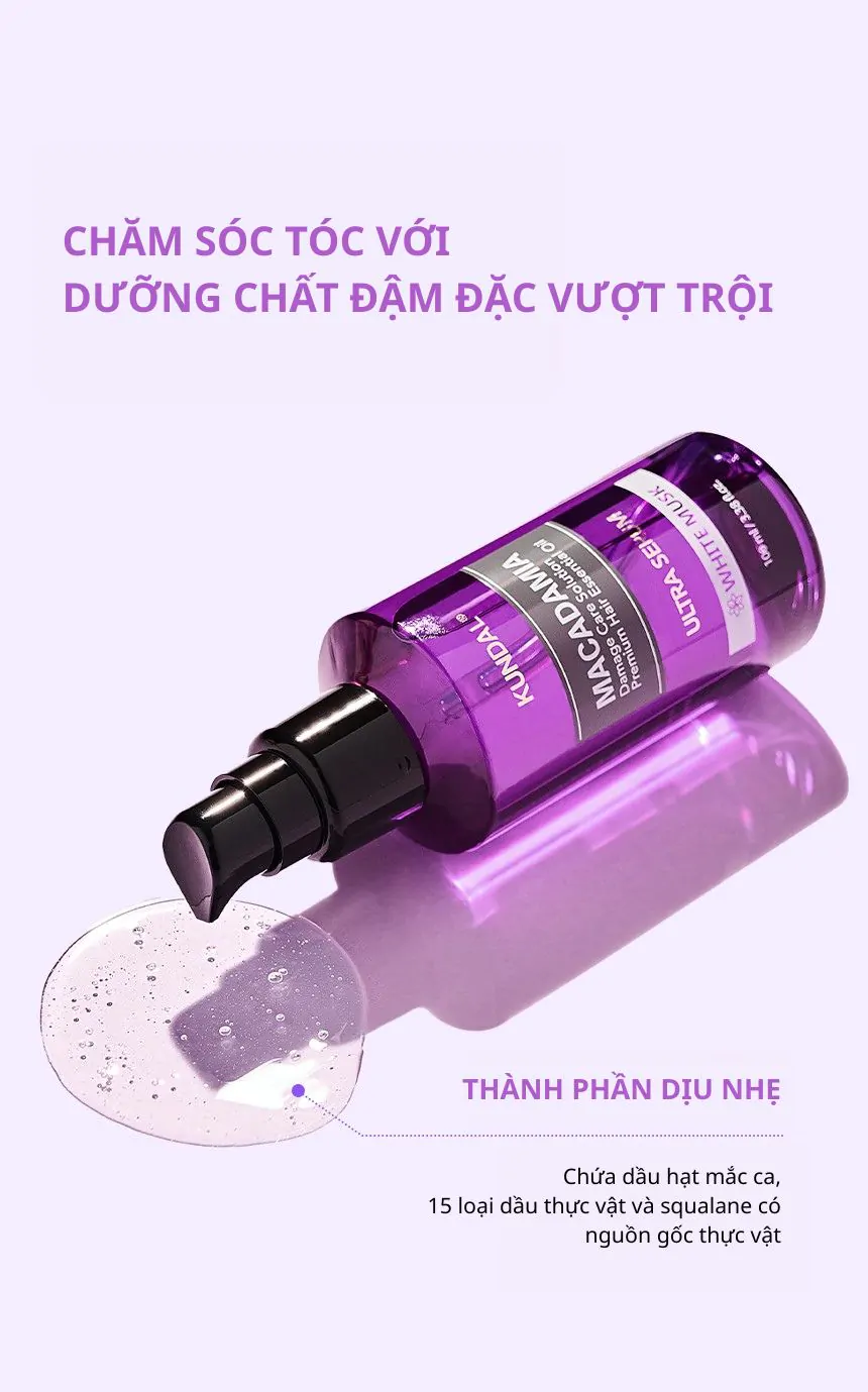 Tinh Chất Chăm Sóc Tóc Hư Tổn Cao Cấp KUNDAL Macadamia 100ml