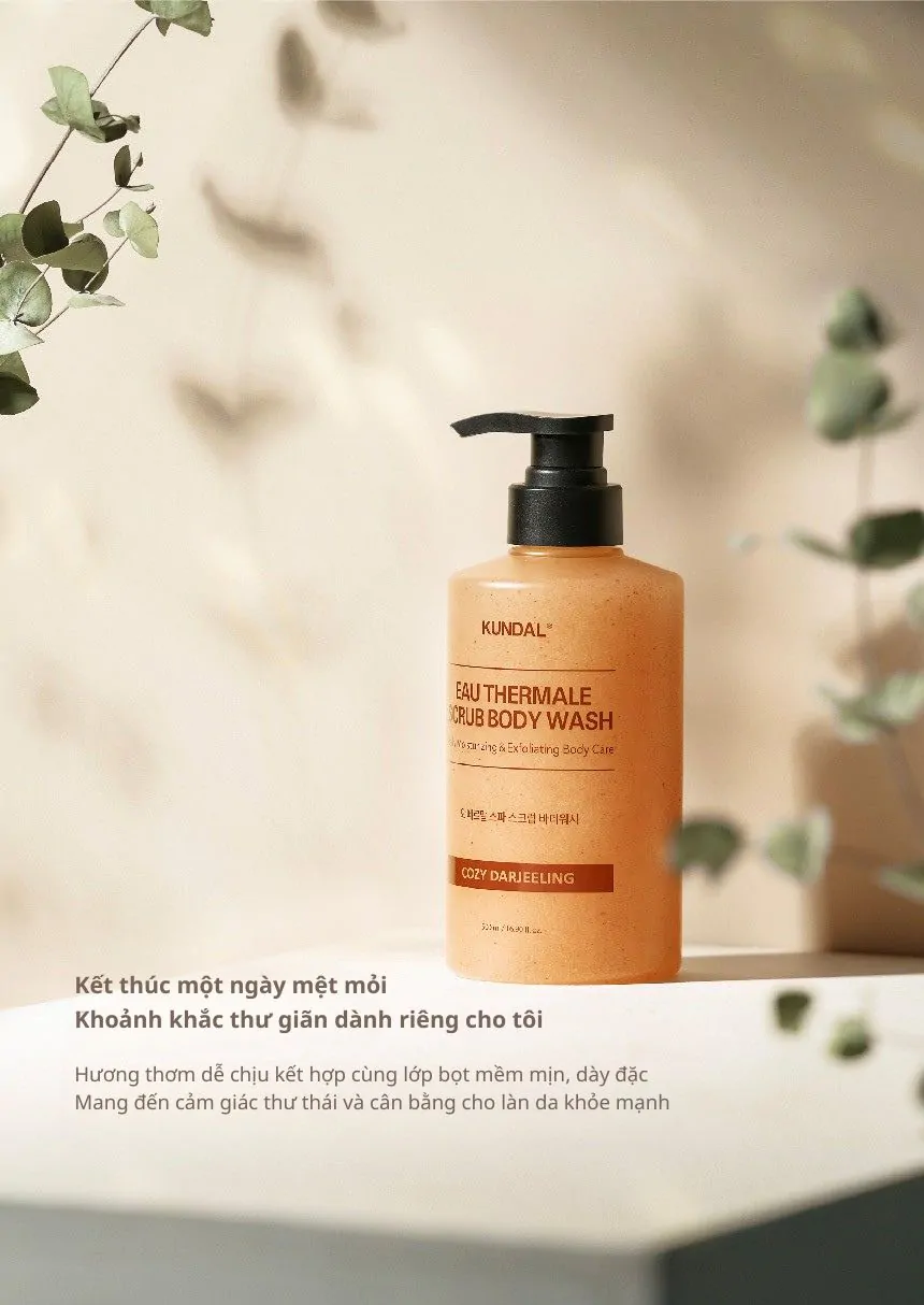 Sữa Tắm Tẩy Tế Bào Chết Cơ Thể Kundal Eau Thermale 500ml