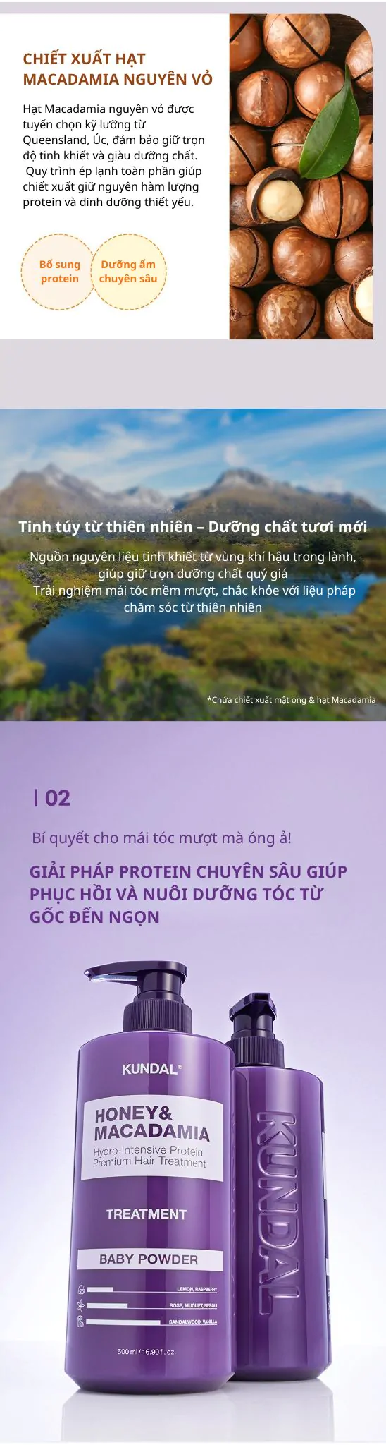 Dầu Xả Phục Hồi Tóc KUNDAL Honey&#038;Macadamia 500ml