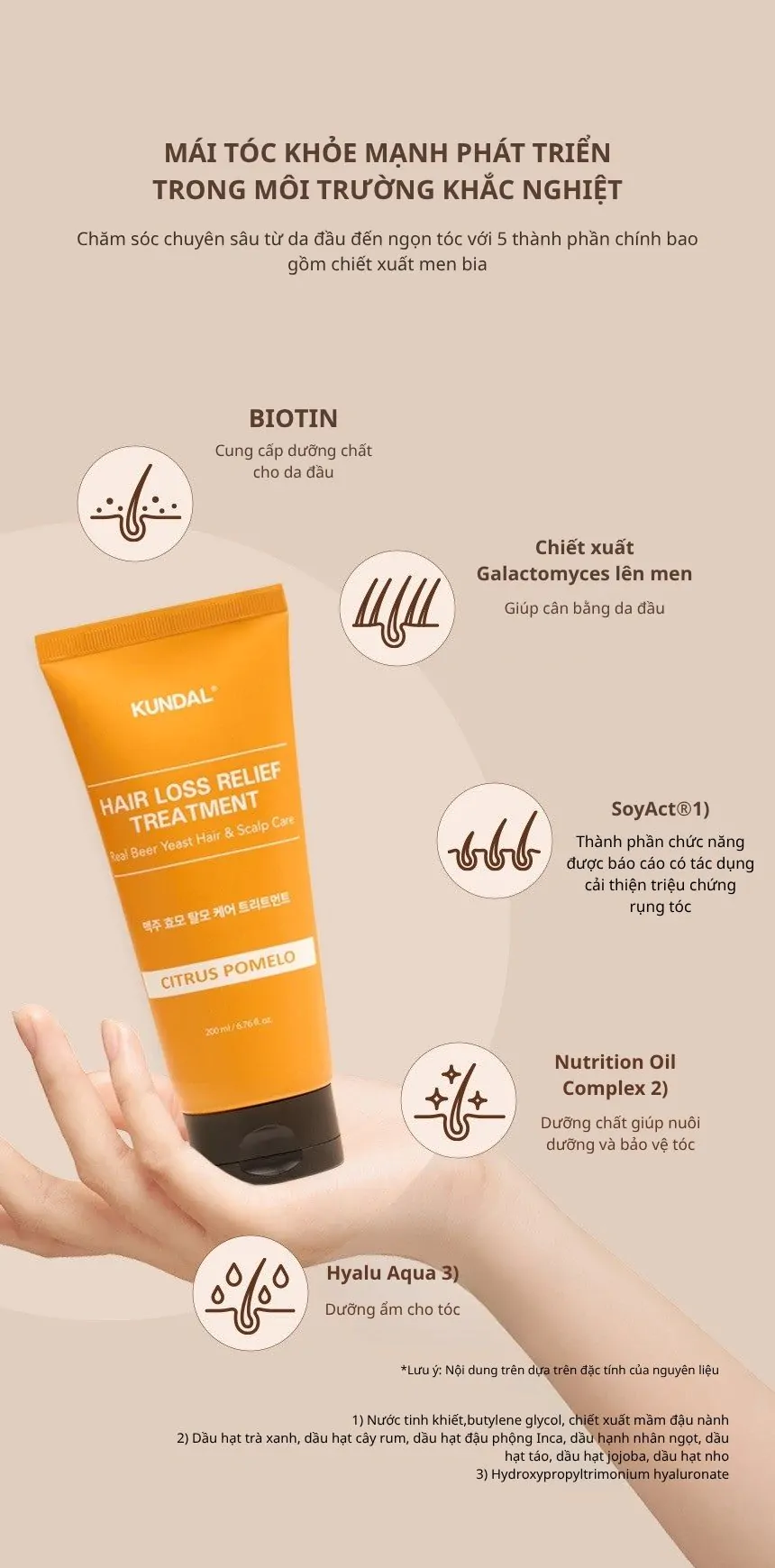Dầu Xả Ngăn Ngừa Rụng Tóc KUNDAL REAL BEER YEAST 200ml