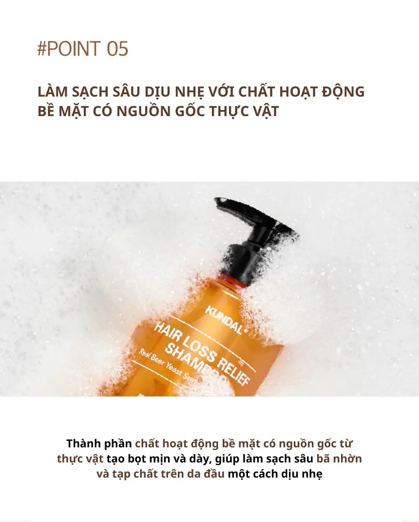 Dầu Gội Ngăn Ngừa Rụng Tóc Kundal Real Beer Yeast 500ml