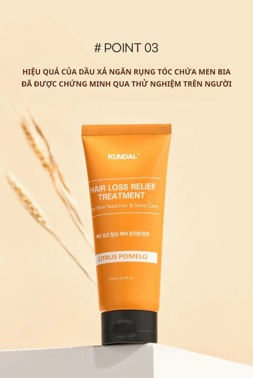 Dầu Xả Ngăn Ngừa Rụng Tóc KUNDAL REAL BEER YEAST 200ml