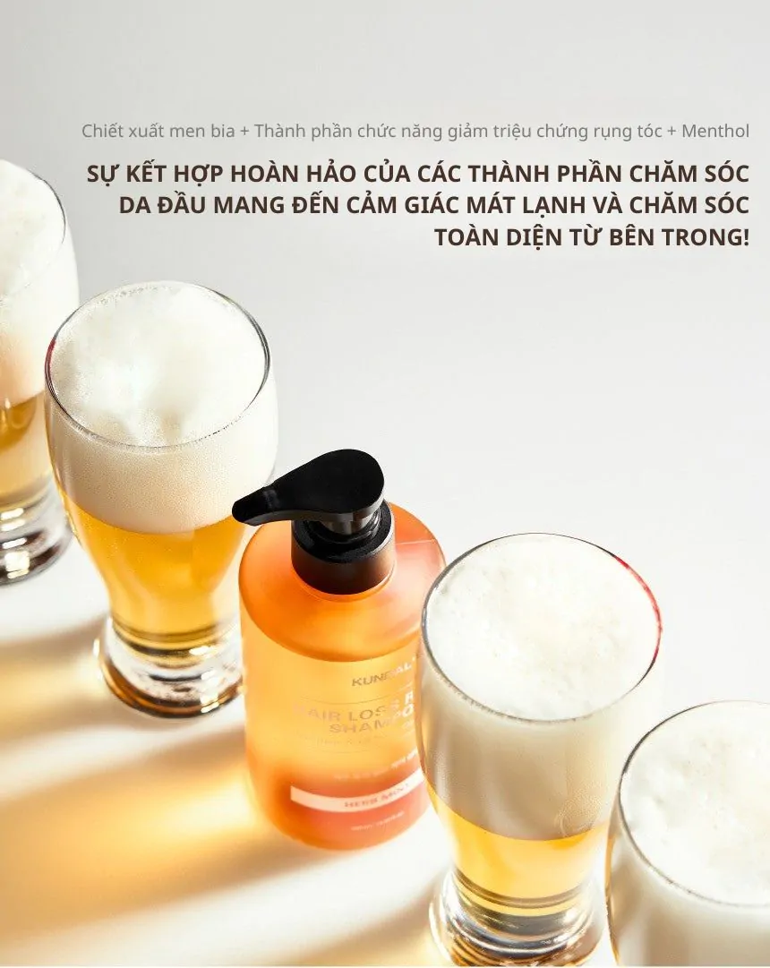 Dầu Gội Ngăn Ngừa Rụng Tóc Kundal Real Beer Yeast 500ml