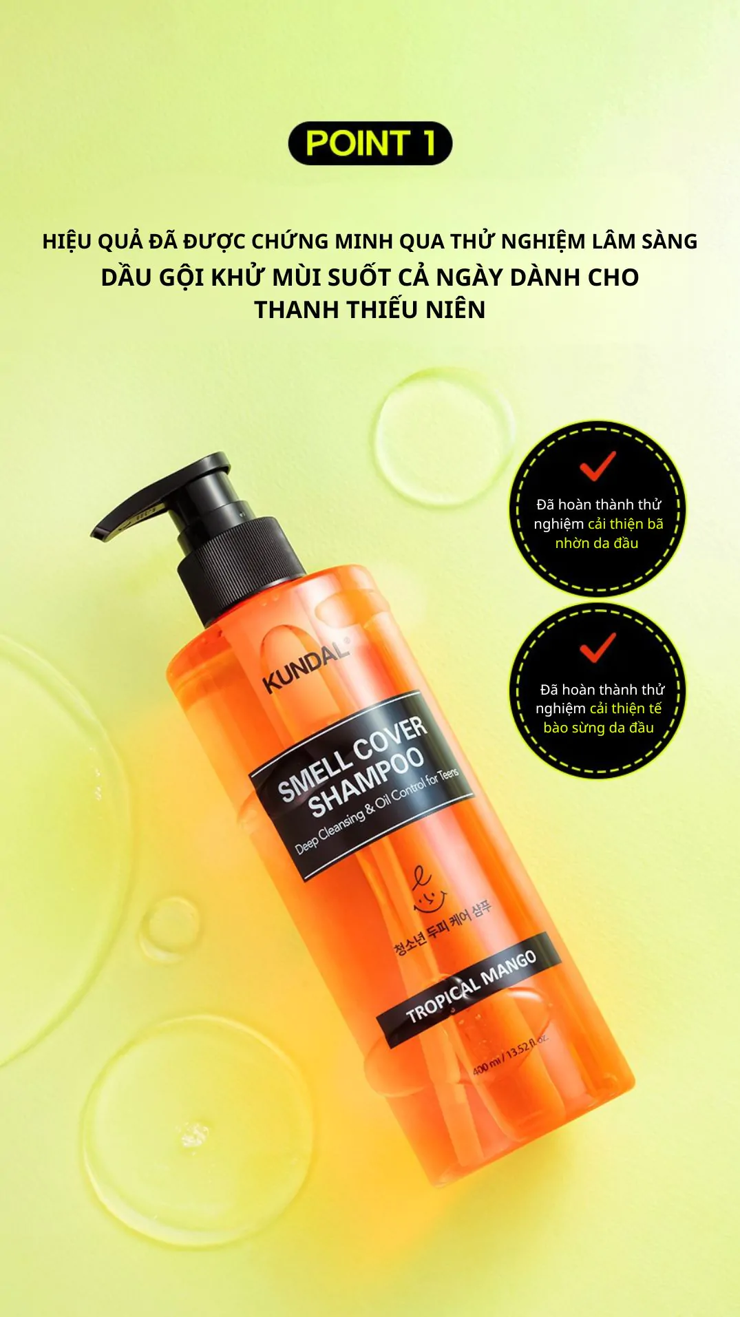 Dầu gội ngăn ngừa mùi da đầu Kundal 400ml