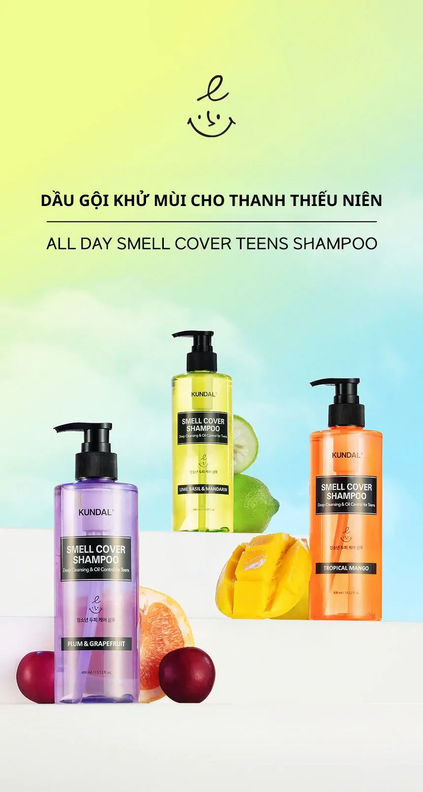 Dầu gội ngăn ngừa mùi da đầu Kundal 400ml