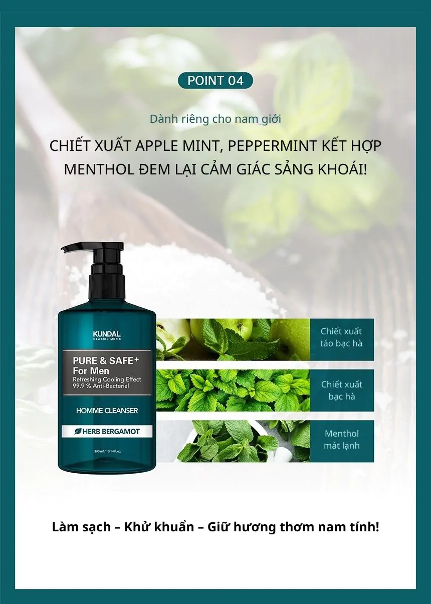 Dung Dịch Vệ Sinh Nam Kundal Pure &#038; Safe 300ml