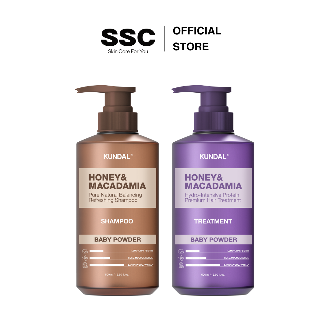 Set Dầu Gội - Dầu Xả Kundal Honey&Macadamia 500ml*2ea