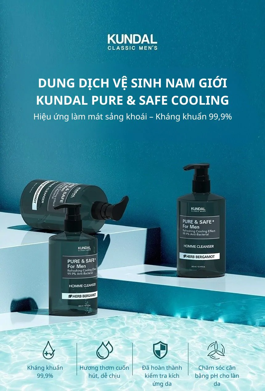 Dung Dịch Vệ Sinh Nam Kundal Pure &#038; Safe 300ml