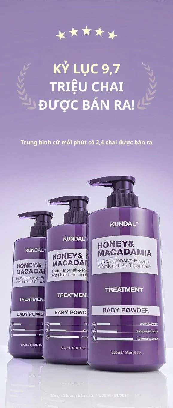 Dầu Xả Phục Hồi Tóc KUNDAL Honey&#038;Macadamia 500ml