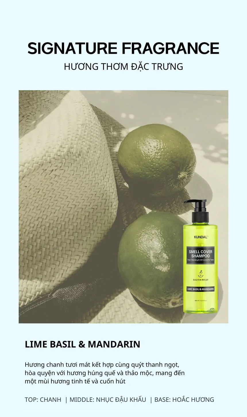 Dầu gội ngăn ngừa mùi da đầu Kundal 400ml