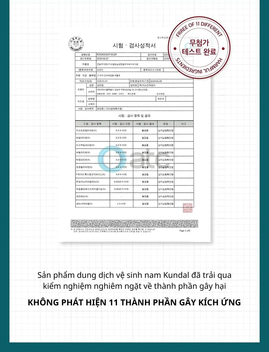 Dung Dịch Vệ Sinh Nam Kundal Pure &#038; Safe 300ml