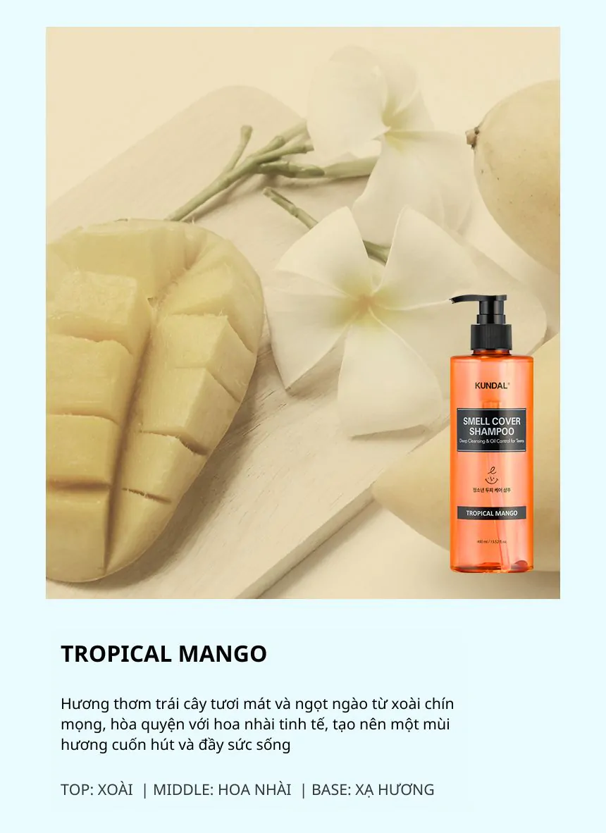 Dầu gội ngăn ngừa mùi da đầu Kundal 400ml