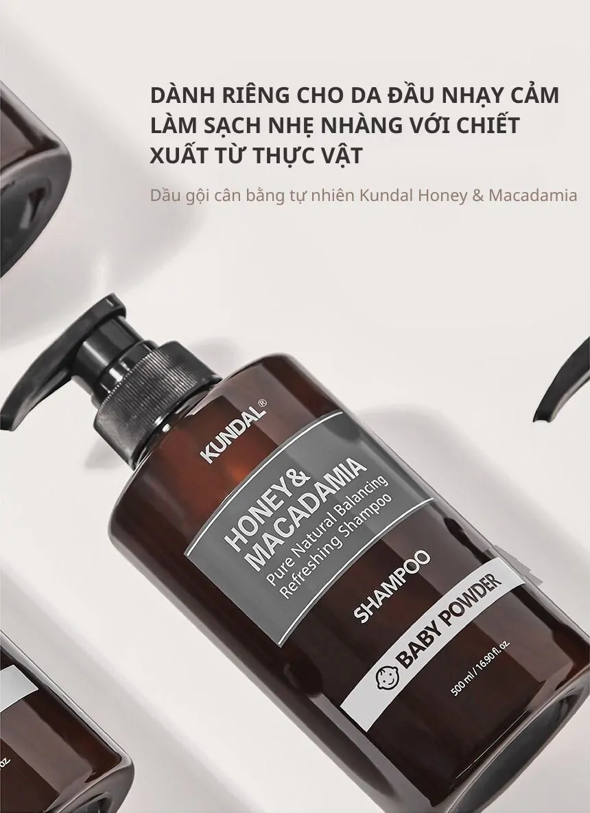 Set Dầu Gội &#8211; Dầu Xả Kundal Honey&#038;Macadamia 500ml*2ea
