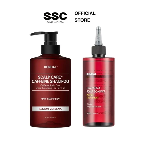Set Ngăn Ngừa Rụng Tóc Kundal Caffeine ( Dầu gội 500ml + Nước phục hồi da đầu 300ml)