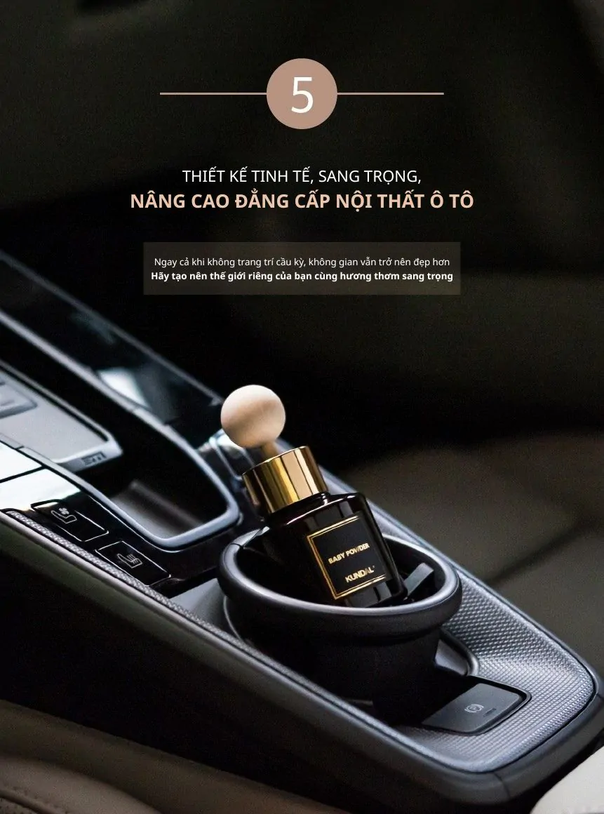 Set tinh dầu thơm oto cao cấp Kundal 75ml *2EA