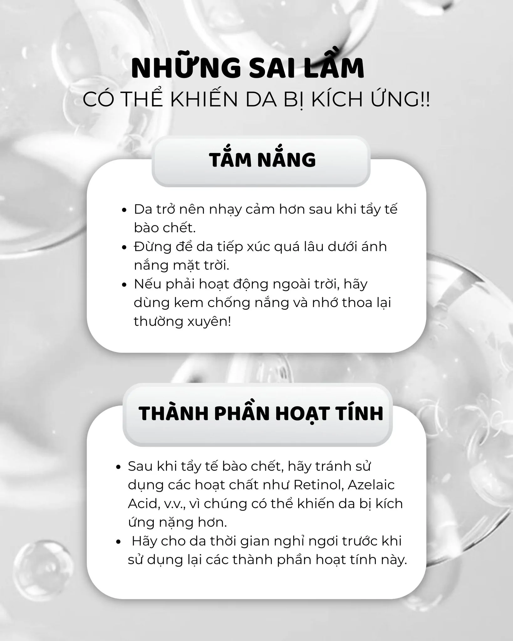 Vì sao dễ bị kích ứng da sau khi tẩy tế bào chết