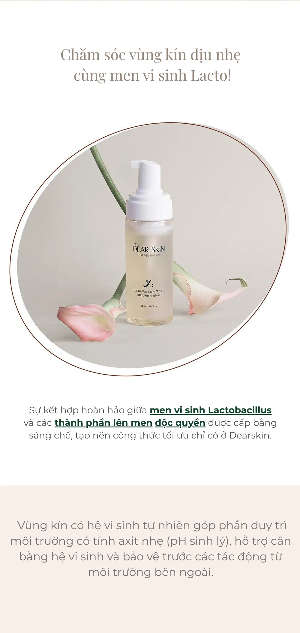 Dung dịch vệ sinh phụ nữ Dearskin Lacto 150ml