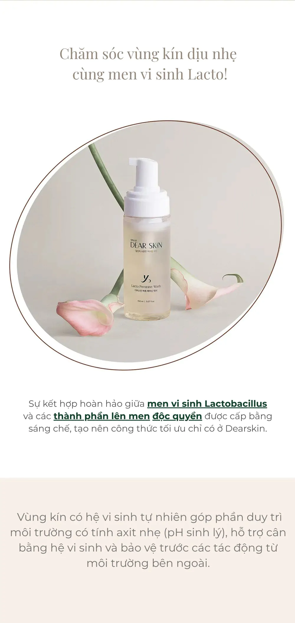 Dung dịch vệ sinh phụ nữ Dearskin Lacto 150ml