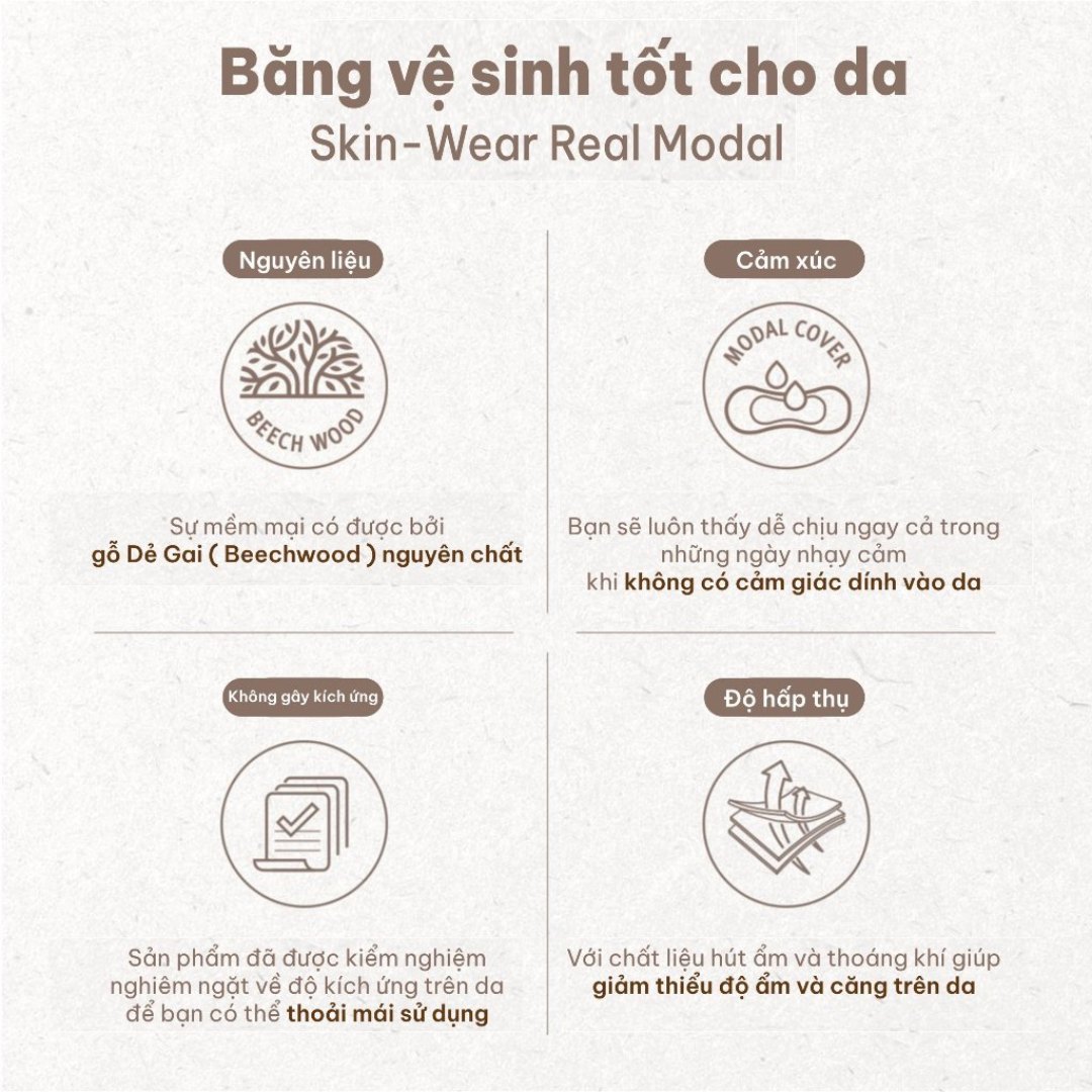 Băng vệ sinh dạng quần Real Modal Size M / L (4 miếng)