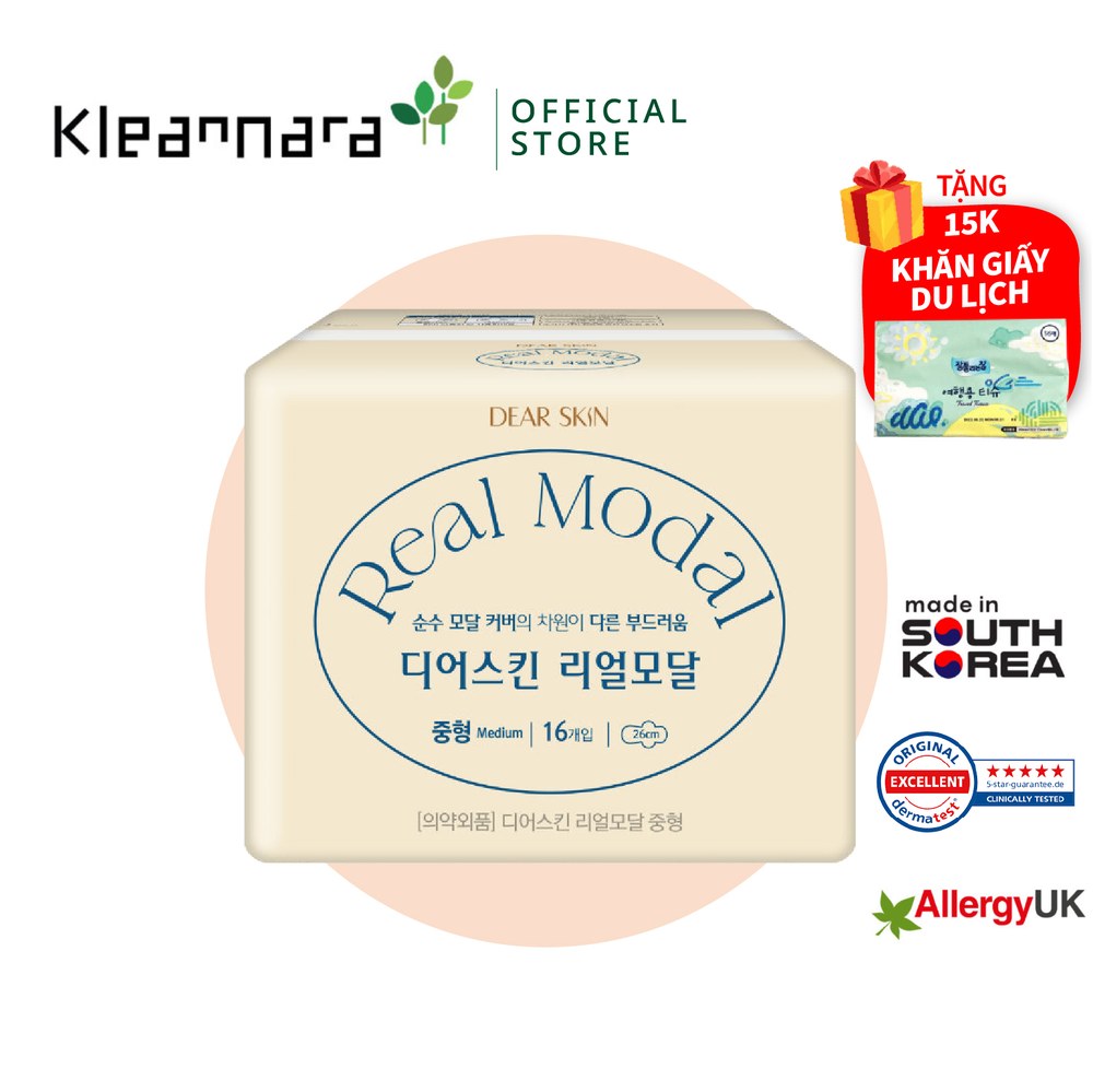 Băng vệ sinh Hàn Quốc REAL MODAL ban ngày có cánh 26cm M (16miếng/1gói)