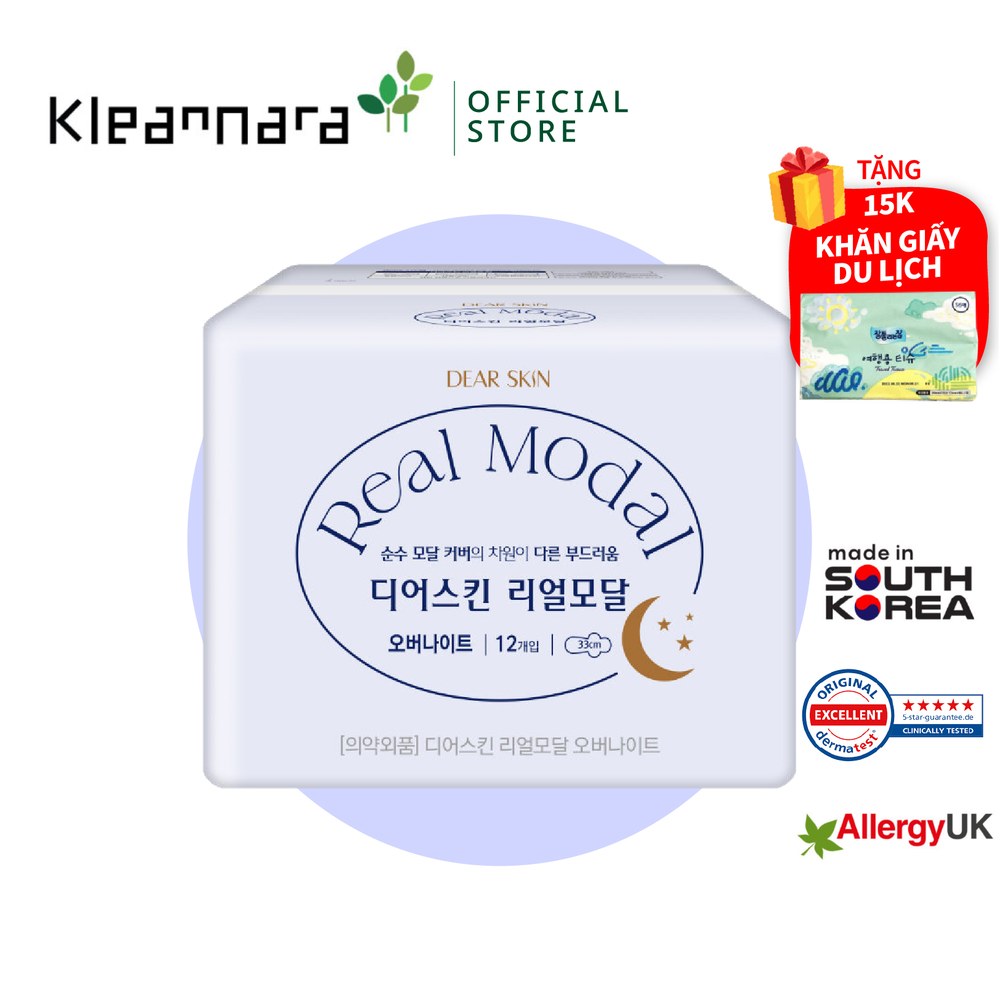 Băng vệ sinh Hàn Quốc REAL MODAL ban đêm có cánh 33cm Over night (12miếng/1gói)