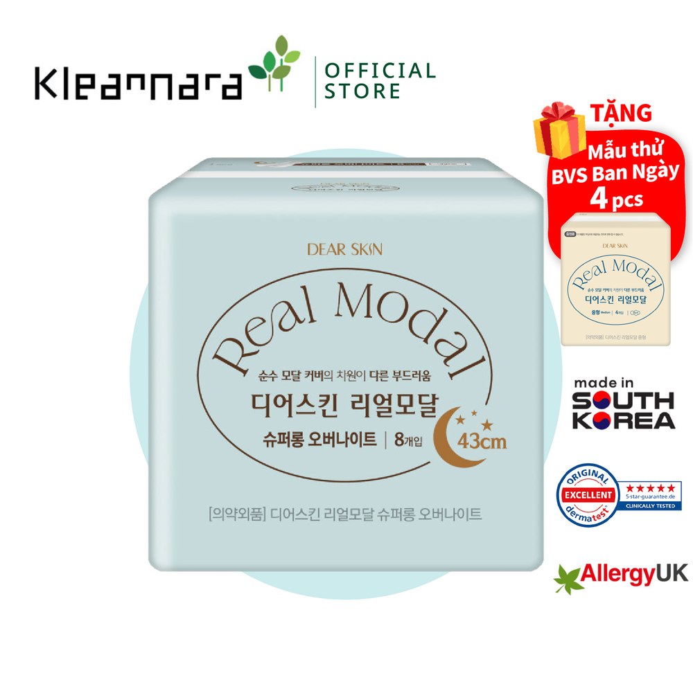 Băng vệ sinh Hàn Quốc REAL MODAL ban đêm có cánh 43cm Super Long Over night (8miếng/1gói)