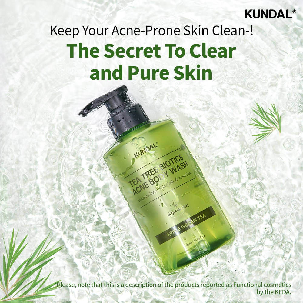 Sữa Tắm Ngừa Mụn Kundal Tea Tree Biotics 500ml