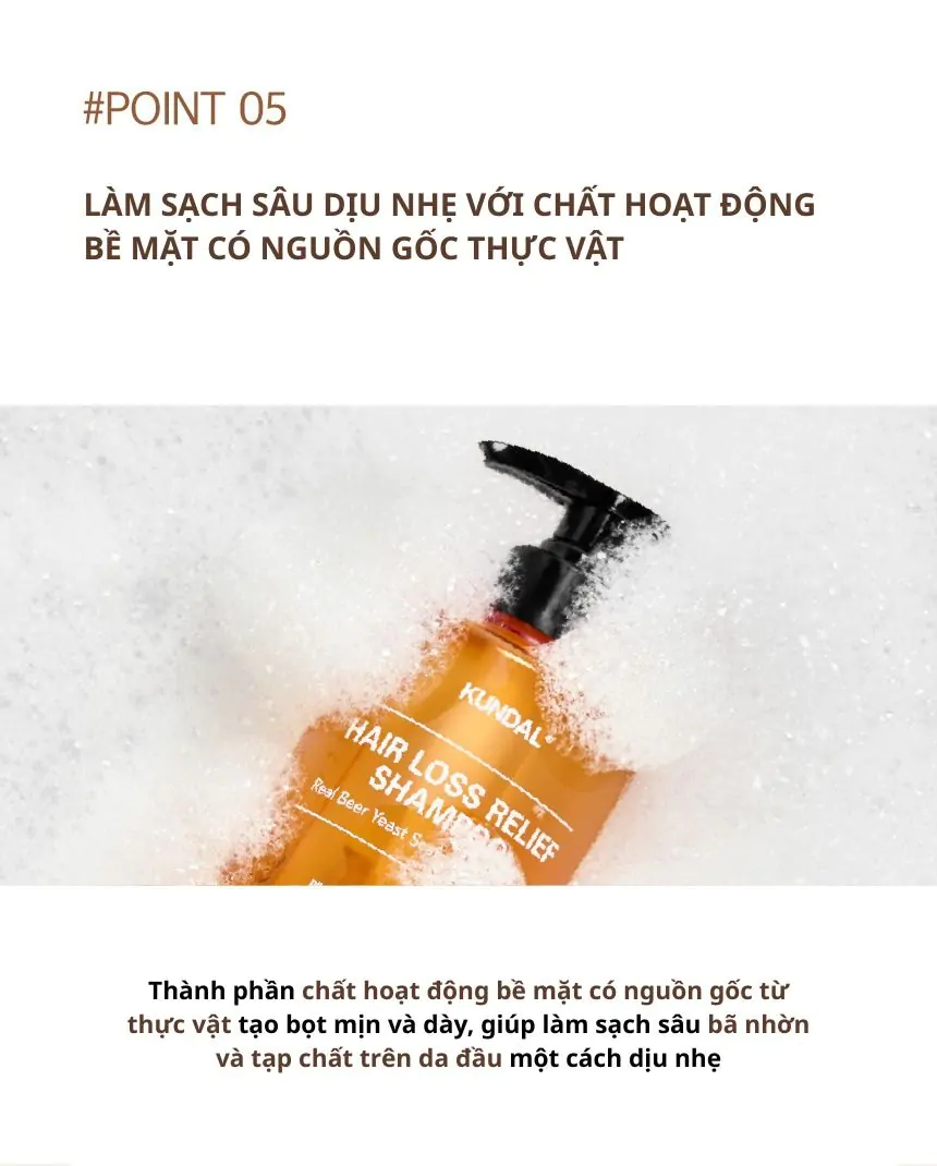 Dầu Gội Ngăn Ngừa Rụng Tóc Kundal Real Beer Yeast 500ml