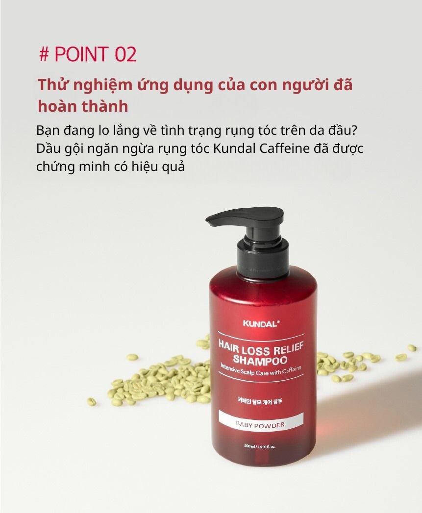 Dầu Gội KUNDAL Caffeine 500ml