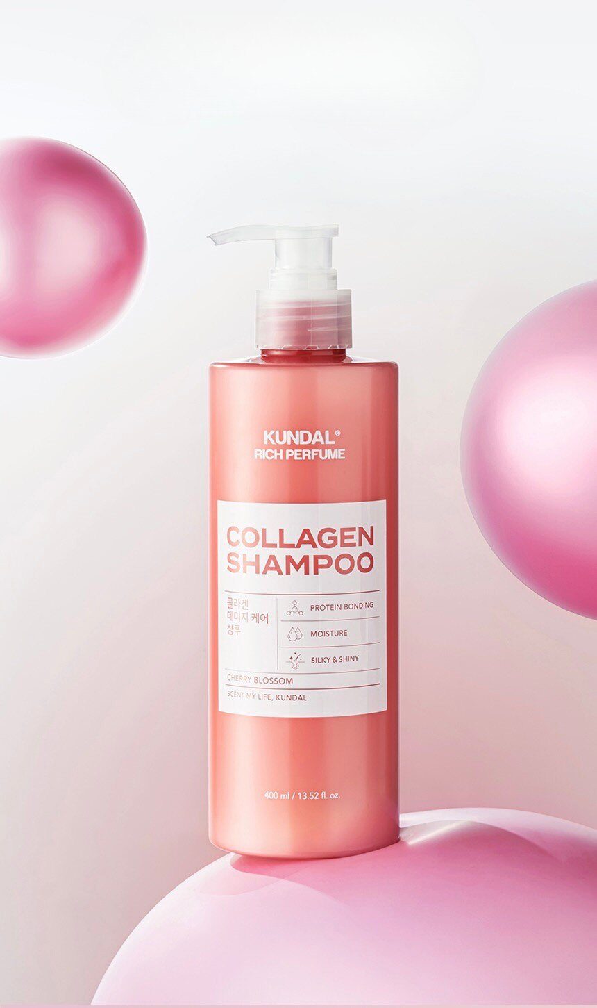 Dầu gội phục hồi tóc Collagen Kundal Rich Perfume - Cherry Blossom 400ml