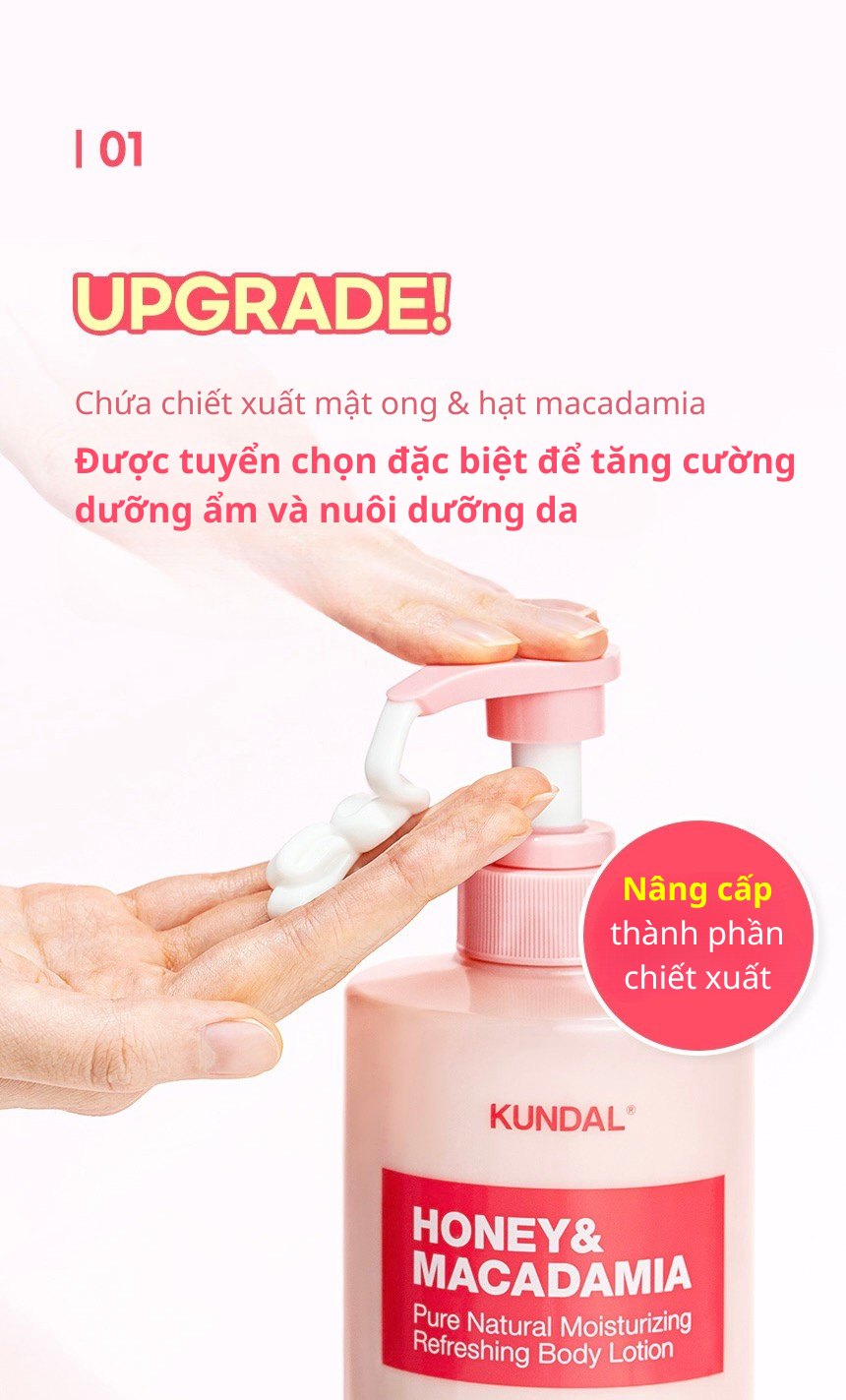 Sữa Dưỡng Thể Kundal Honey & Macadamia 500ml