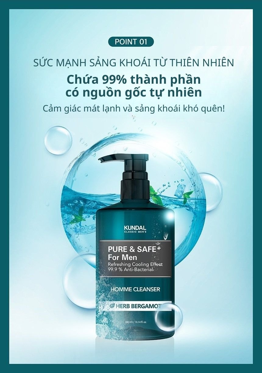 Dung Dịch Vệ Sinh Nam Kundal Pure & Safe 300ml