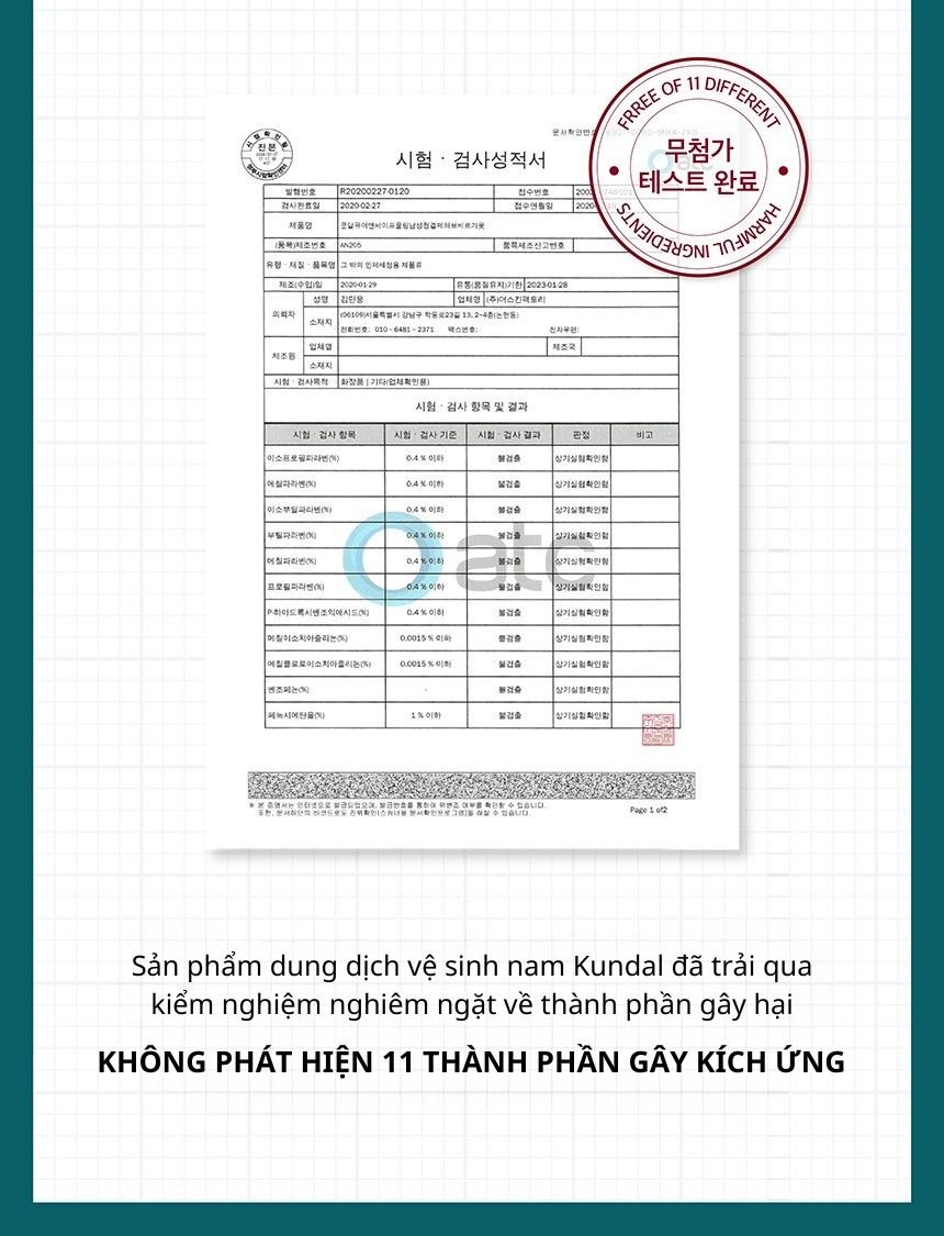 Dung Dịch Vệ Sinh Nam Kundal Pure & Safe 300ml