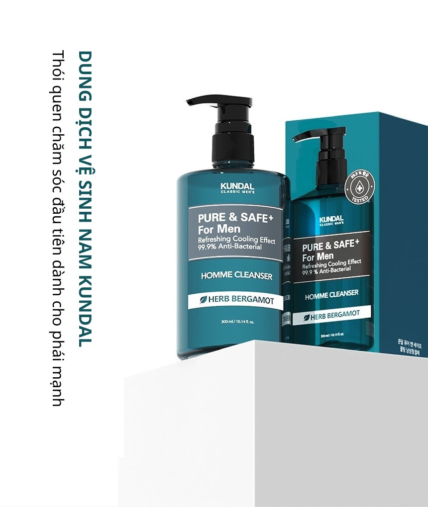 Dung Dịch Vệ Sinh Nam Kundal Pure & Safe 300ml