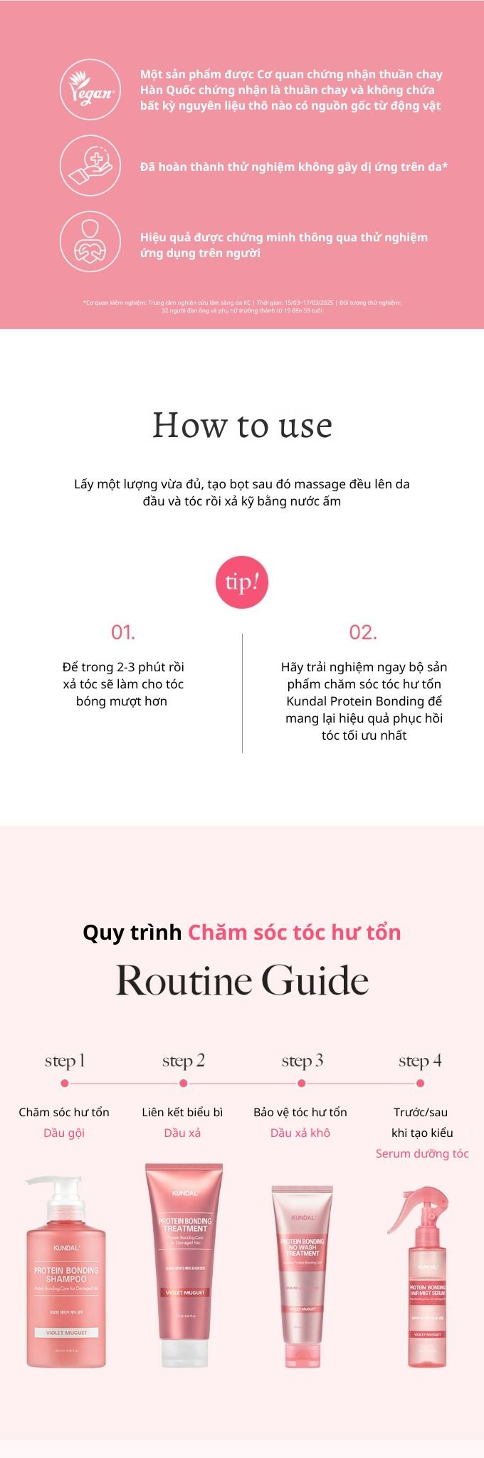 Dầu Gội Chăm Sóc Tóc Hư Tổn KUNDAL Protein Bonding 500ml