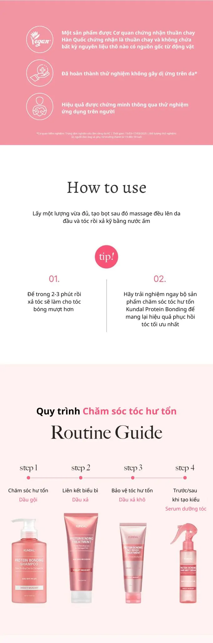 Dầu Gội Chăm Sóc Tóc Hư Tổn KUNDAL Protein Bonding 500ml