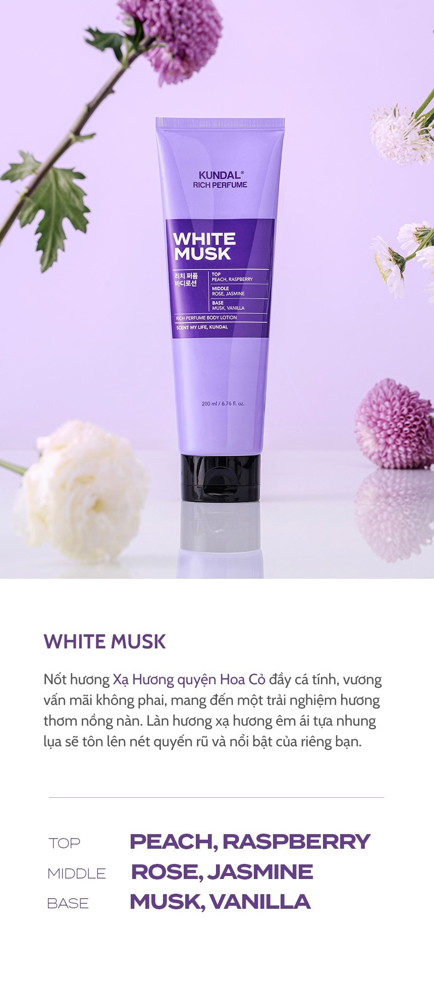 Sữa dưỡng thể nước hoa KUNDAL Rich Perfume 500ml