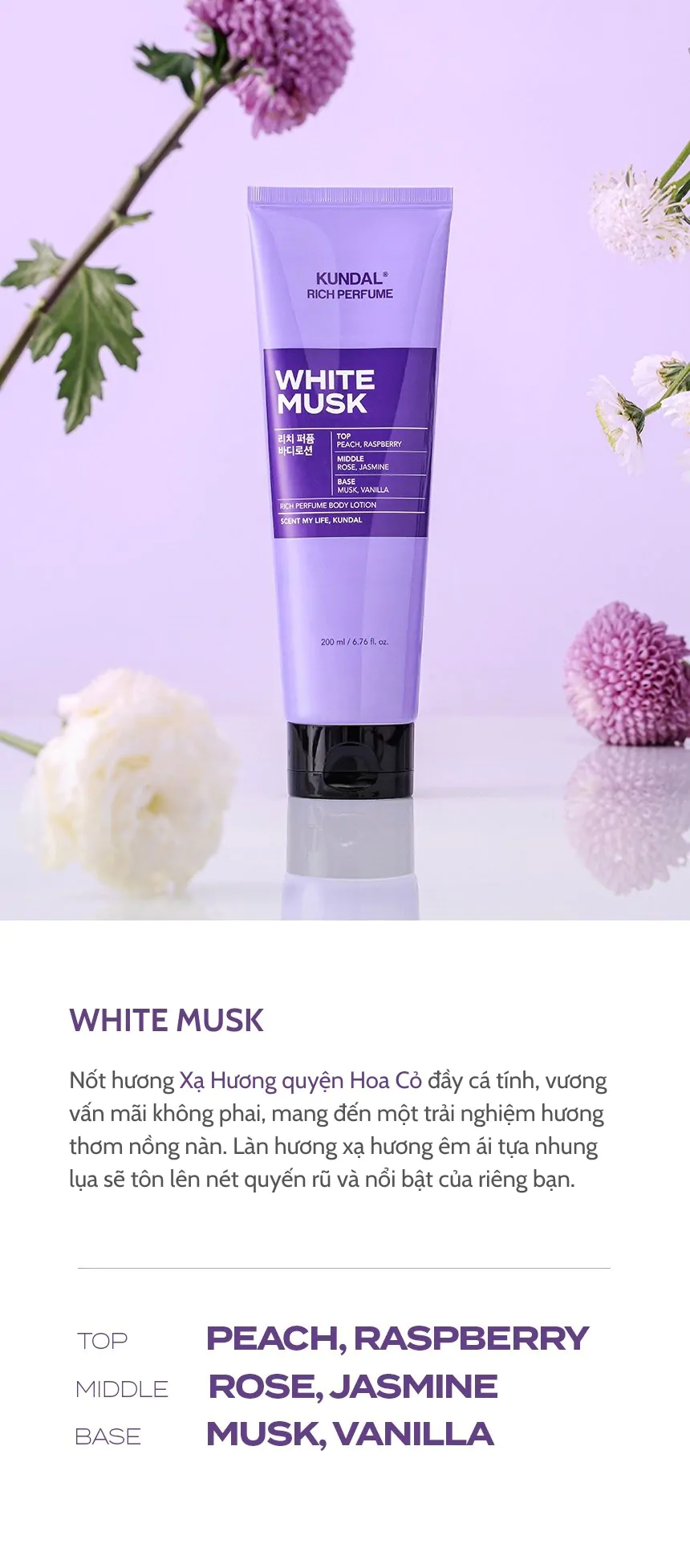 Sữa dưỡng thể nước hoa KUNDAL Rich Perfume 500ml
