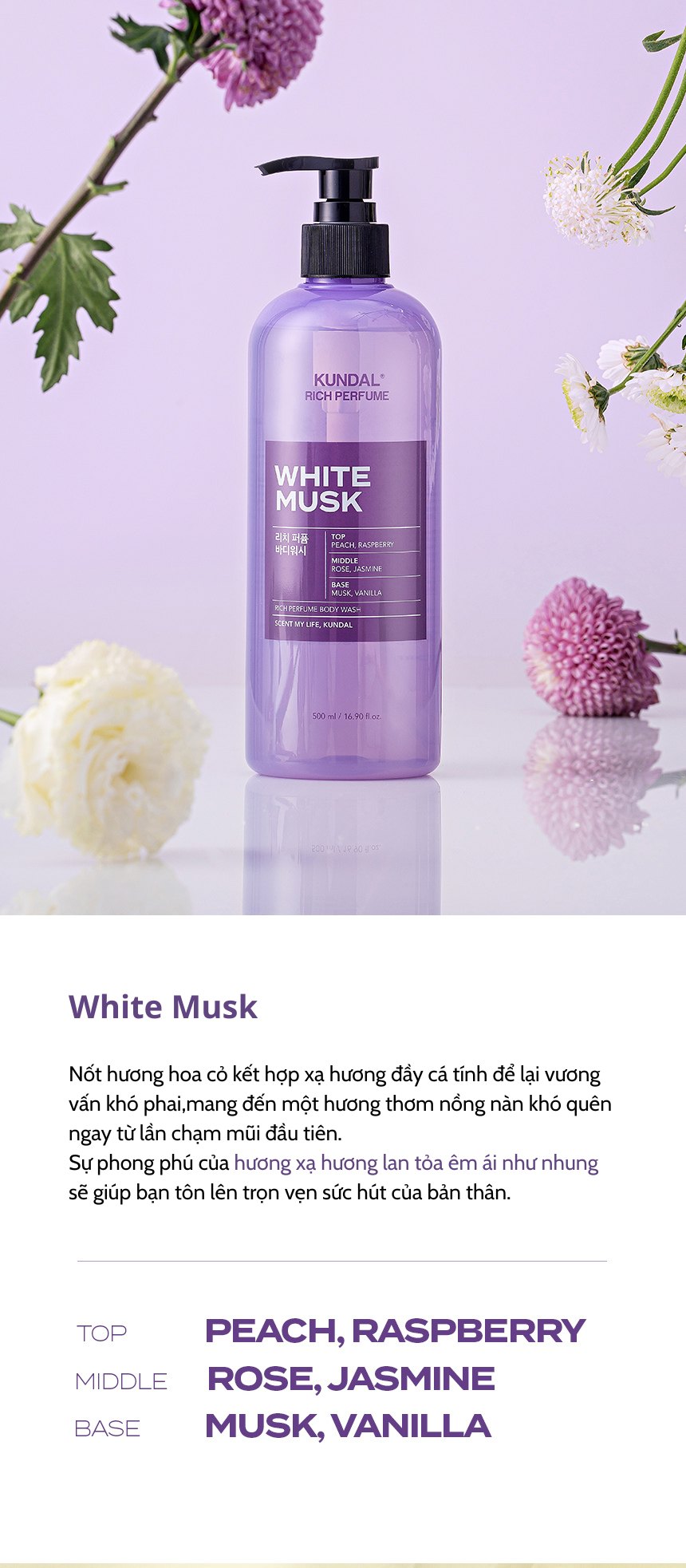 Sữa tắm nước hoa KUNDAL Rich Perfume 500ml