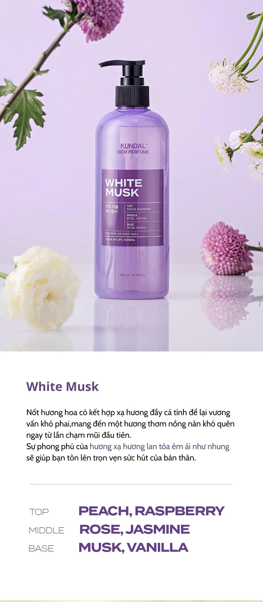 Sữa tắm nước hoa KUNDAL Rich Perfume 500ml