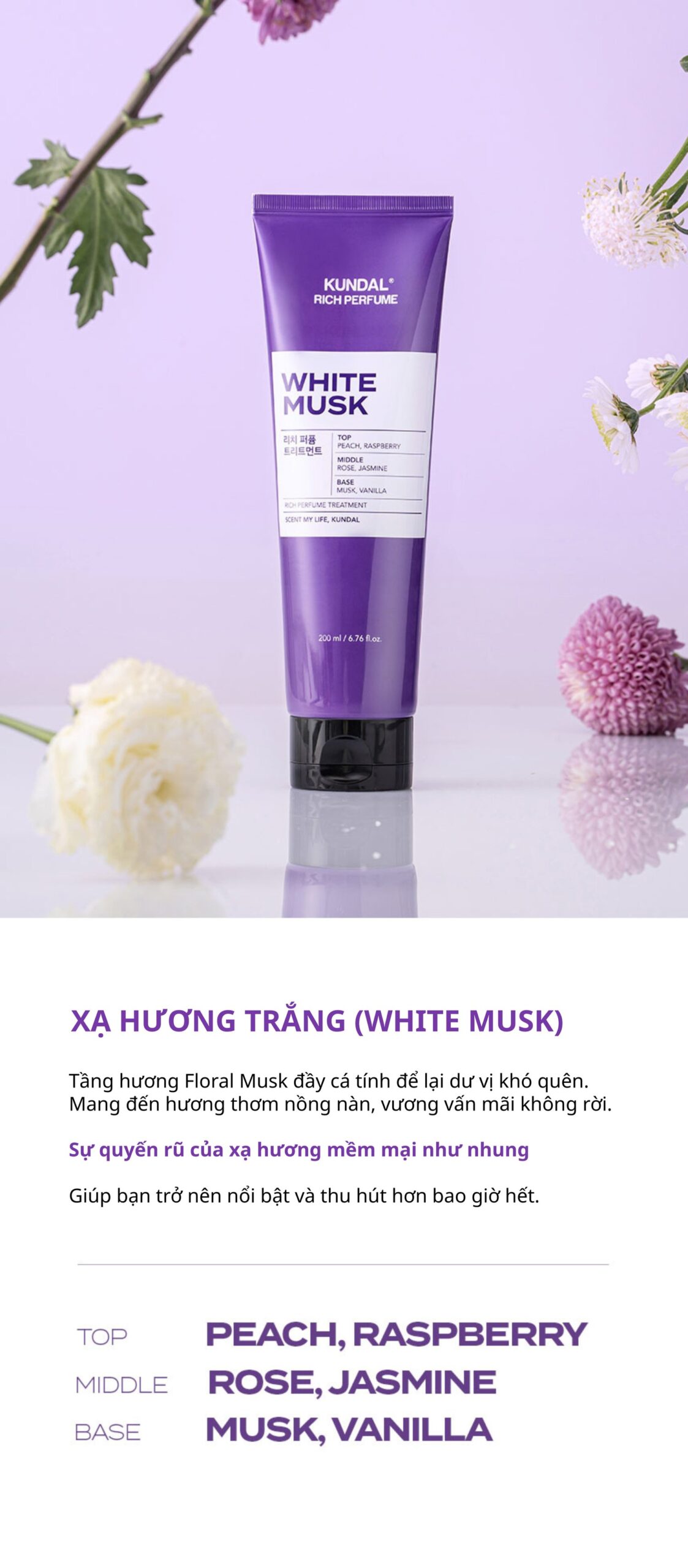 Dầu xả nước hoa KUNDAL Rich Perfume 500ml