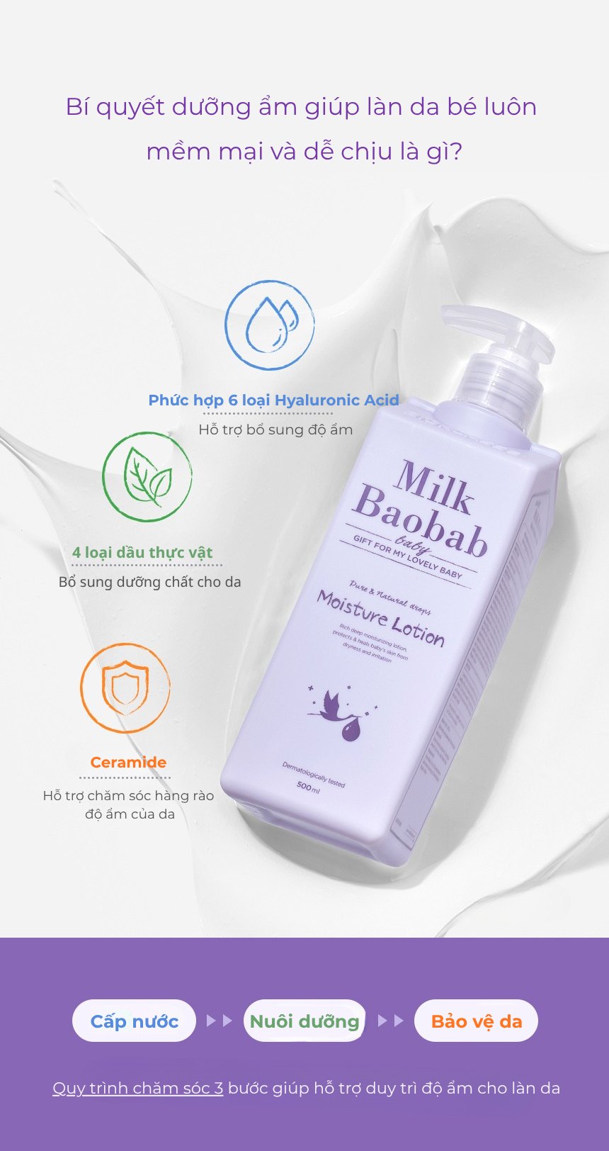 Sữa dưỡng ẩm Moisture cho bé MILK BAOBAB 70ml